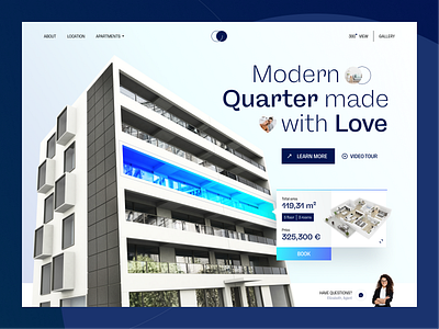 Real Estate Landing Page appartments design developer landing real estate realestate trend ui uiux ux web website