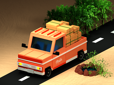 TRUCK art blender3d blender3dart blendercycles design digital illustration graphic design illustration illustrator minimal render vector