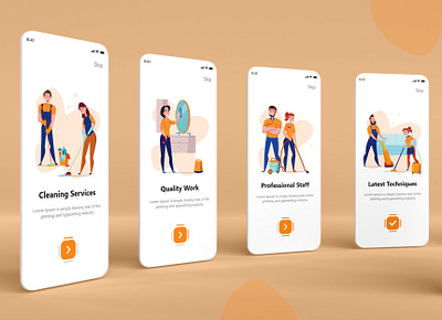 Cleaning Services Onboarding Screen Design app app ui app design cleaning services mobile app mobile app design mobile design mobile ui onboarding screens product design ui ui design ui kit ui ux