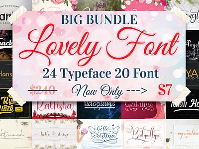 Big Bundle Lovely Font Collection Bundles fontdesign fonts handwritten illustration logo typography unique