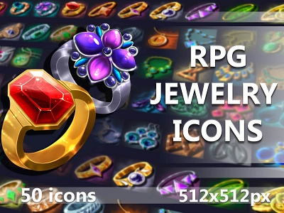 50 RPG Jewelry Icons craftpix gameassets gamedev icons indiedev