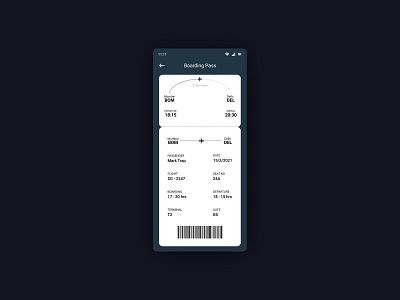 Boarding Pass @dailyui dailyui24 dailyuichallenge design figma minimal mobile design ui ui design