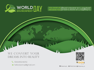 ENVIRONMENT DAY 2021 adobe illustrator branding creative creativethinking environmentday2021 graphic graphicdesign illustrator logodesign vellore vellorecreative velloredesigns vision visionrayartist visionraydesigns wemadecreativethinking worldenvironmentday worldenvironmentday2021