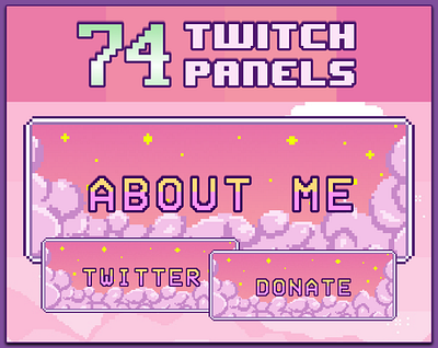 450x Cyber Panels in 6 colors for Twitch Profile badges bits cheers customize description emotes panels stream twitch