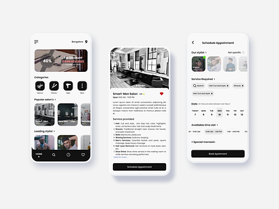 UI for booking appointment on salon design designs figma illustration salon ui ui designs uidaily uidesign uidesigner uidesignpatterns uidesigns uiux uiuxdesign