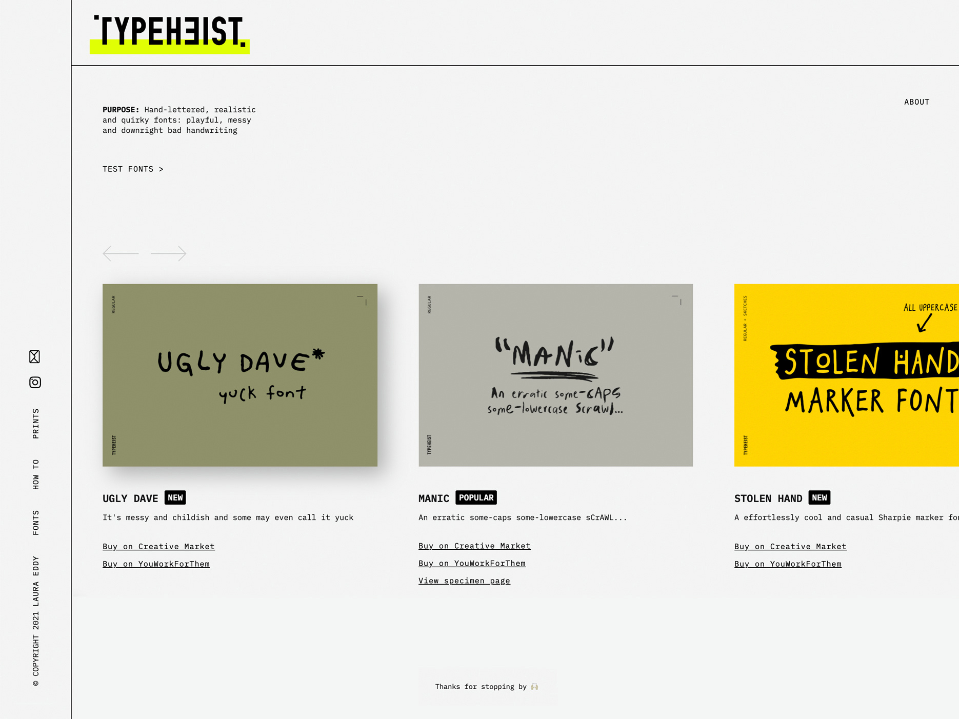 Font Foundry Website by Laura Eddy on Dribbble