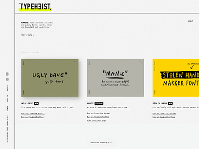 Font Foundry Website branding clean desktop font design font designer foundry landingpage layout minimal monospace type typeface typeheist ui website website design website designer