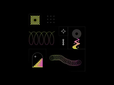 Abstract shapes colorful elements gradient graphic illustration minimal shape vector