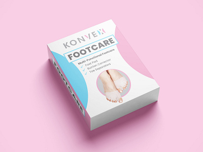 Konvex Footcare Box Design branding colors design illustration modern typography