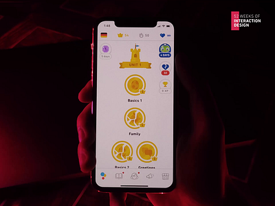 Duolingo Flash | 52 Weeks of Interaction Design 52weeksofinteractiondesign animation design duolingo graphic interaction interaction animation language learn mobile product prototype ui ux