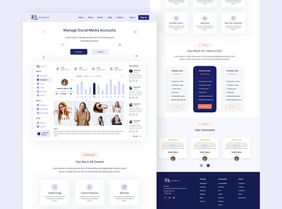 SaaS for Social Media - Landing Page UI/UX Design freelancing landing page landing page design saas uiux design web design