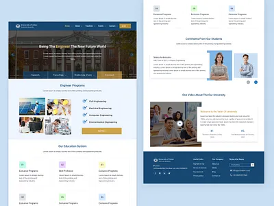 University Landing Page - UI/UX Design education figma landing page landing page design uiux design university web design