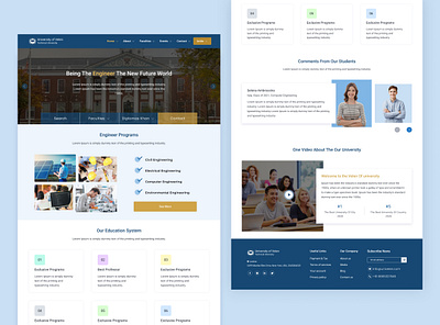 University Landing Page - UI/UX Design education figma landing page landing page design uiux design university web design