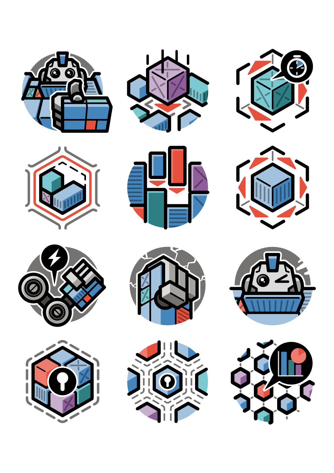 Cloudcontainers icon design character illustration icon icon design vector illustration