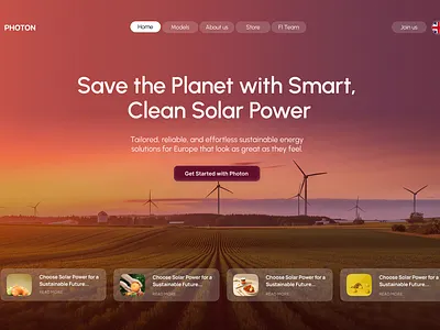 Photon - Solar Panel UI Design branding figmadesign solar solarpanel uidesign uiux uiuxinidia userinterface