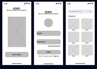 Mid-frame wireframe ui