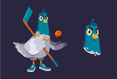 Mascot Design For Hockey Team character design hockey illustration mascot mascot design pigeon vector