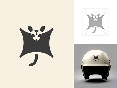 Sugar Glider Logo animal brand branding cute fly flying geometric logo geometry identity jump logo logo grid minimalist negative space playful sky skydiving sugar glider sugar glider logo symbol