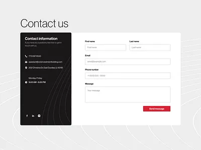 Contact page - Route One Group contact form contact page contact us contacts corporate details figma pattern ui ux web design