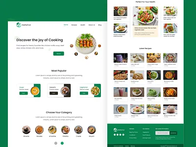 Food Recipe Landing Page - UI/UX Design figma food food recipe landing page ui design uiux design web design
