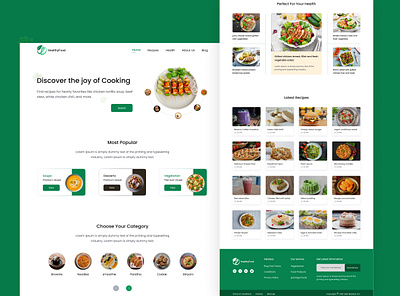 Food Recipe Landing Page - UI/UX Design figma food food recipe landing page ui design uiux design web design