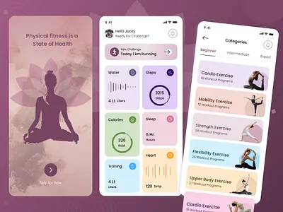 Fitness Mobile App - UI/UX Design app design fitness fitness goals fitness mobile app mobile app service app uiux design
