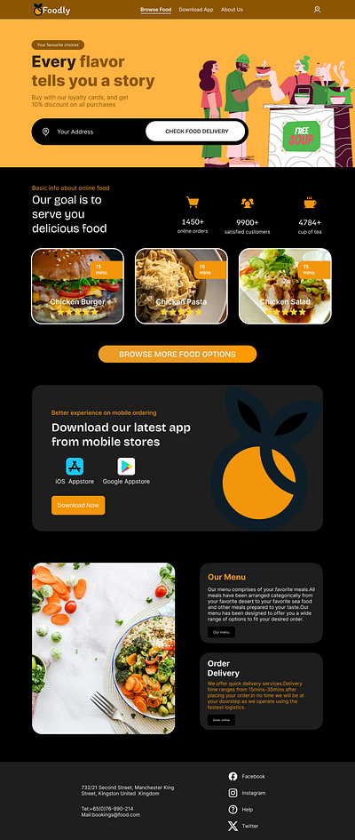 FOOD APPLICATION DESIGN WITH ILLUSTRATION product design uxui