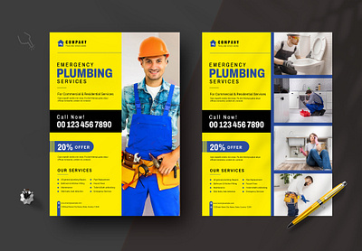 Plumbing Services Flyers Template magazine