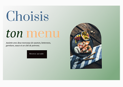 Choisis ton menu communication food visuel webdesign website