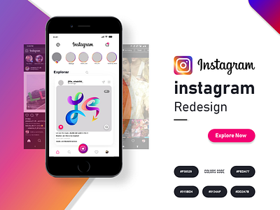 Instagram Redesign app branding conceptual design dribbble best shot gradient icon landing page design like logodesign message mockup product design redesign smooth animation trending ui ux web website builder