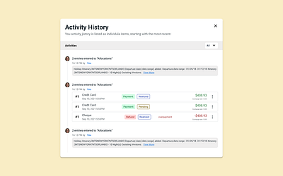 Activity History concept design design ui uiux