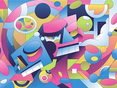 Stare At The Sun abstract character flat gradient illustration illustrator minimal simple