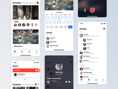 Faceter – iOS App app cameras cctv clean figma first shot firstshot interface ios minimal product design surveillance ui ux