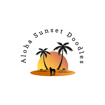 aloha Sunset Doodles design logo vector