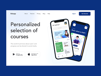 Education App Landing Page edtech education landing landing page mvp ronas it saas saas landing page saas website ui ui design ux ux design web web design web page