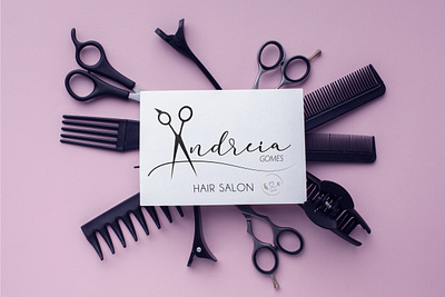 Hair Salon Logo Desgin - Andreia Gomes Hair Salon beauty salon brand brand design branding design hair salon hair salon logo illustrator logo logodesign photoshop vector