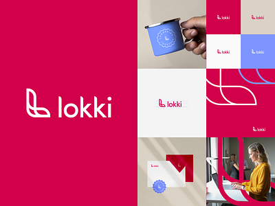 Lokki Creative Coworking Space coworking space dallas design geometric graphic design grid icon illustration illustrator logo mark mockups red seal set type