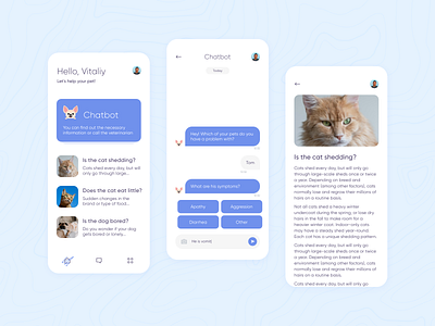 Pets - mobile app article chat chatbot mobile mobile app mobile design pet care pets ui ui design ux ux design