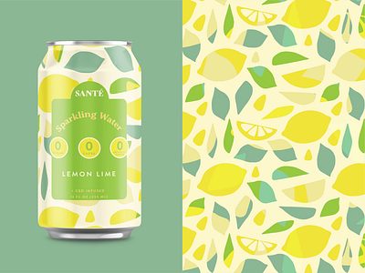 Lemon Lime Sparkling Water agency branding branding and identity branding design branding identity can mockup can pattern cbd cbd label design food industry food packaging food packaging design label design label packaging lemon pattern lemonade lemonade illustration agency sparkling water