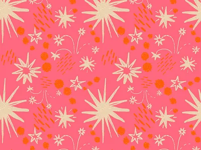 Spark pattern design illustration orange pattern pattern design pink print spark stars surfacedesign