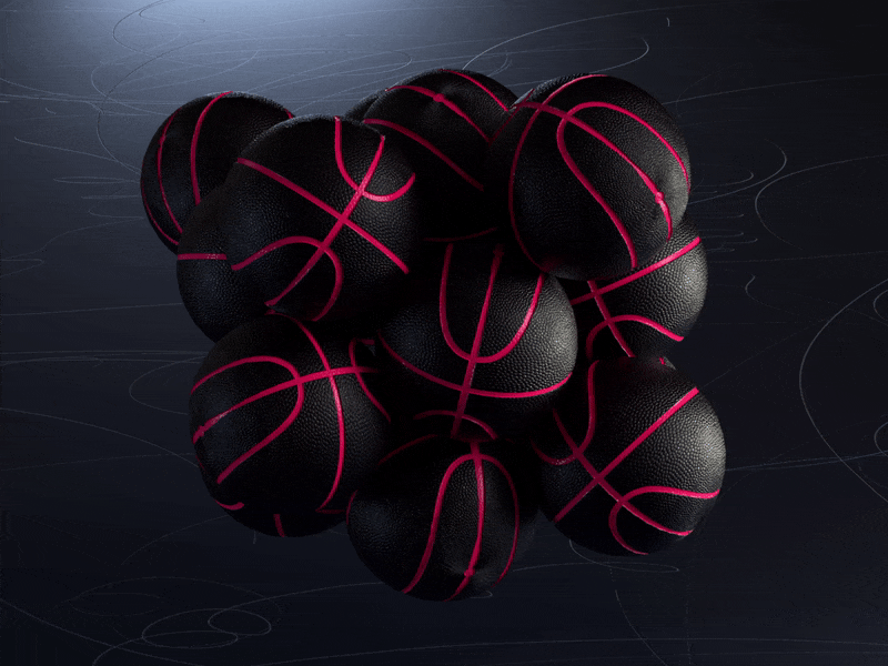 Basketball Composition 3d 3d animation 3d art 3d modeling animation art basket ball basketball c4d cinema4d colorful octanerender render