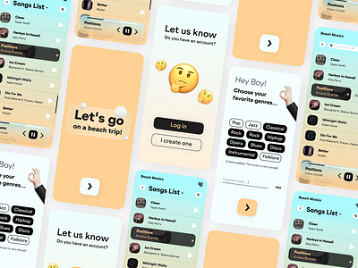 Beach Music app design minimal ui uidesign ux web