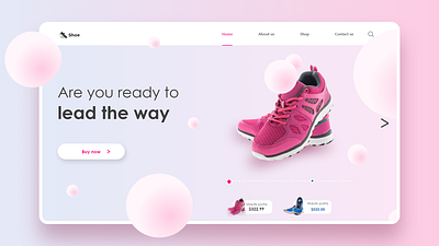 UI design exploration of shoe website design app branding design illustration illustrator minimal typography ui vector web