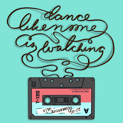 Dance like no one is watching cassette tape against the grain cassette tape colorful design design art digital art digital illustration graphic design illustration procreate punk rock