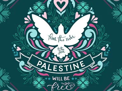 Palestine will be free flourishes freepalestine fundraising for palestine gaza hand drawn hand lettering junoon designs lettering ornamental palestine palestine will be free palestinian art palestinian tribute pattern art save lifta save sheikh jarrah supporting palestine typography