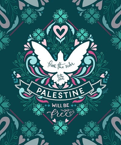 Palestine will be free flourishes freepalestine fundraising for palestine gaza hand drawn hand lettering junoon designs lettering ornamental palestine palestine will be free palestinian art palestinian tribute pattern art save lifta save sheikh jarrah supporting palestine typography