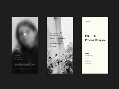 Portfolio | Hannah Rau animated animation design minimalism portfolio protopie screen ui ui design uidesign uiux