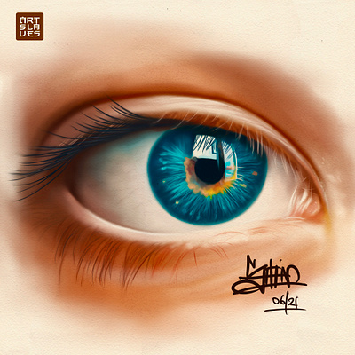 Eye ya' Eye! artslaves digitalart digitalpainting drawing eye eyes eyestudy hyperrealism illustration illustrations jonathansophie realism