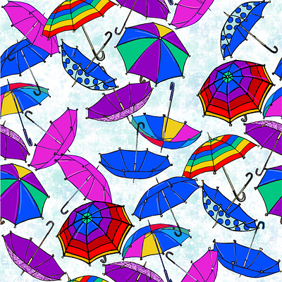 Umbrellas Blowing In The Wind apparel design conversational design digital illustration digitalart fashion design fashion illustration fashion illustrator illustration pattern art procreate repeat patterns surface design tshirt art