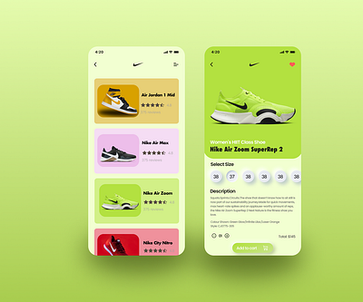 Nike shoes App 3d branding graphic design logo